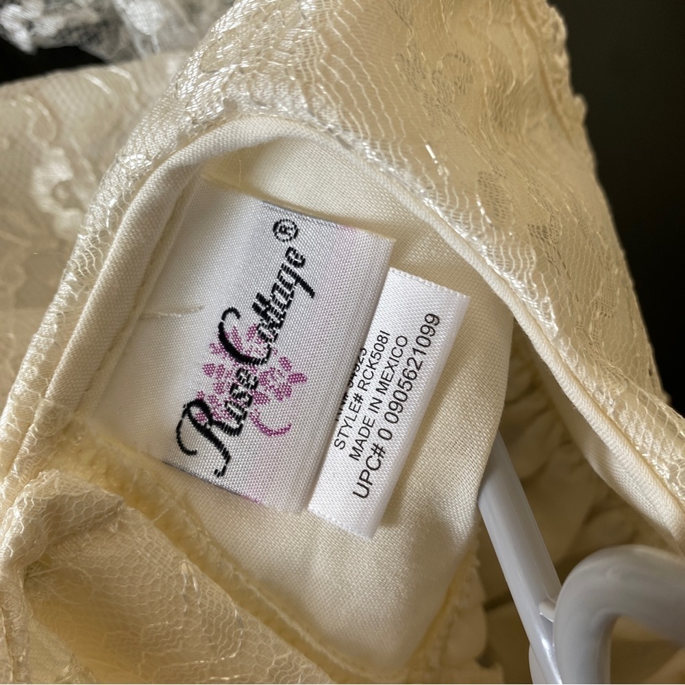 Rose Cottage lace formal dress cream off white 18 months sailor collar pink rose - Picture 5 of 6